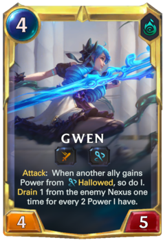 Leveled Gwen Card