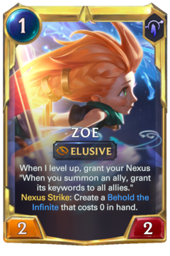 Leveled Zoe Card