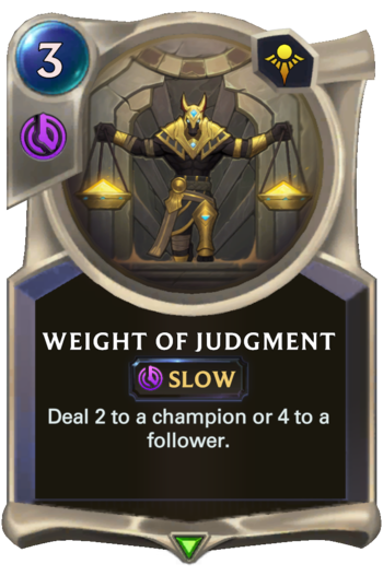 Weight of Judgment Card