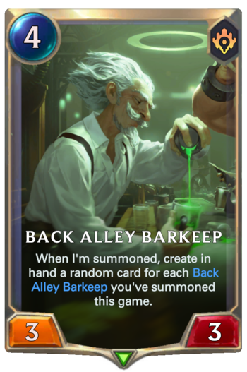 Back Alley Barkeep Card