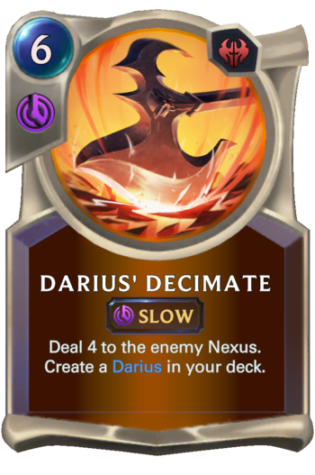 Darius's Decimate Card