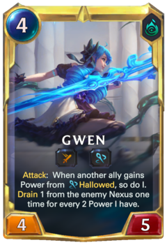 Leveled Gwen Card