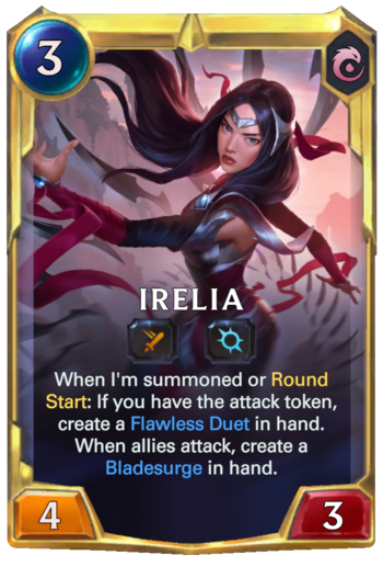 Leveled Irelia Card