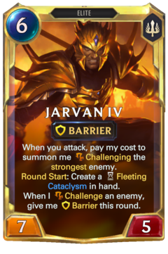 Leveled Jarvan IV Card