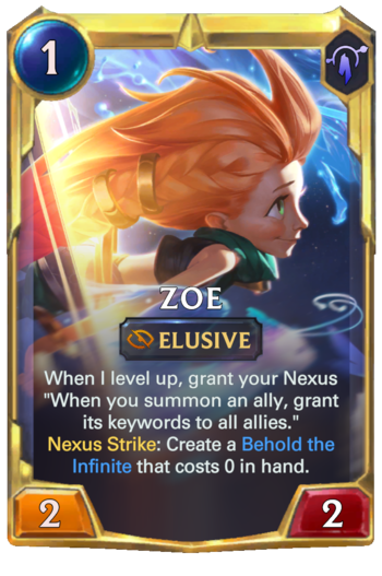 Leveled Zoe Card