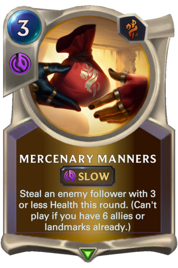 Mercenary Manners Card