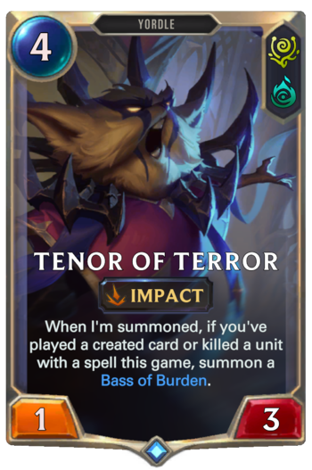Tenor of Terror Card